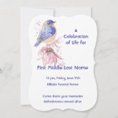 Gedenkfeier, Lebensfeier, Service Bluebird Einladung (Rückseite)