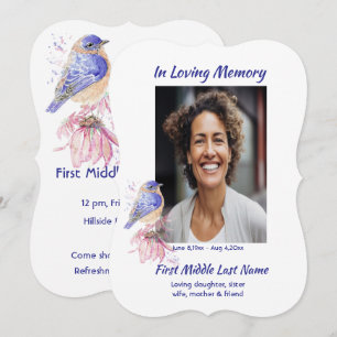 Gedenkfeier, Lebensfeier, Service Bluebird Einladung