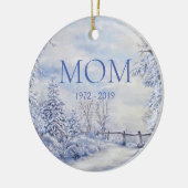 Gedenkfeier Mama Winterwald Weihnachtsfeiertag Keramik Ornament (Links)
