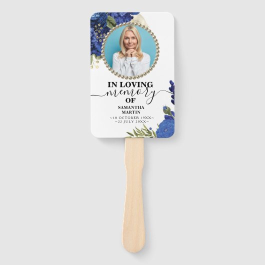 Gedenkfeier mit Blauer Blütenblume Fächer (Vorderseite)