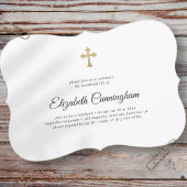 Gedenkfeier Modern mit Imitaten Gold Cross Einladung