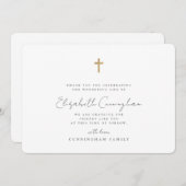 Gedenkfeier Modern Simple Imitats Gold Cross Dankeskarte (Vorne/Hinten)