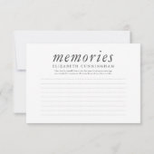 Gedenkfeier Moderne, einfache Erinnerungen Antwort (Rückseite)