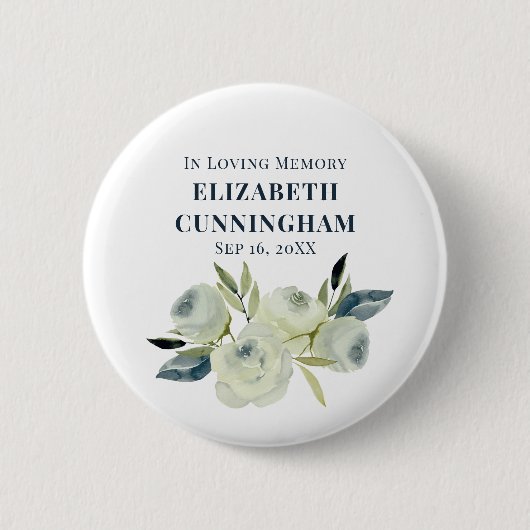 Gedenkfeier Moderne Wasserfarben Button (Vorderseite)