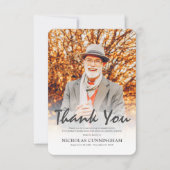 Gedenkfeier Modernes, benutzerdefiniertes Foto Dankeskarte (Vorderseite)