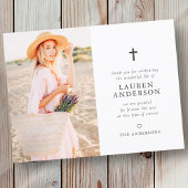 Gedenkfeier Modernes, einfaches Chic-Gold-Kreuz Postkarte