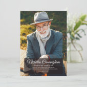 Gedenkfeier Modernes einfaches Foto Dankeskarte (Stehend Vorderseite)