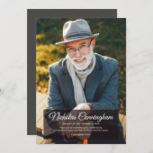 Gedenkfeier Modernes einfaches Foto Dankeskarte (Vorne/Hinten)