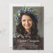 Gedenkfeier Monogramm Modernes klassisches Foto Dankeskarte (Vorderseite)