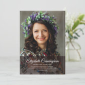 Gedenkfeier Monogramm Modernes klassisches Foto Dankeskarte (Stehend Vorderseite)