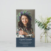 Gedenkfeier Monogramm Modernes klassisches Foto Dankeskarte (Stehend Vorderseite)