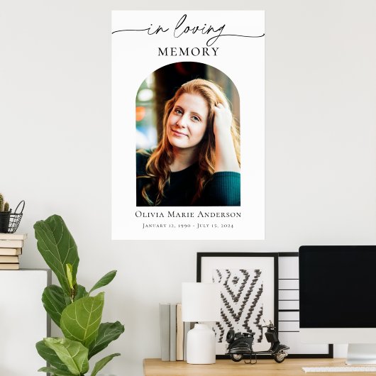 Gedenkfeier oder Beerdigung Foto in unserem Herzen Poster (Heimbüro)