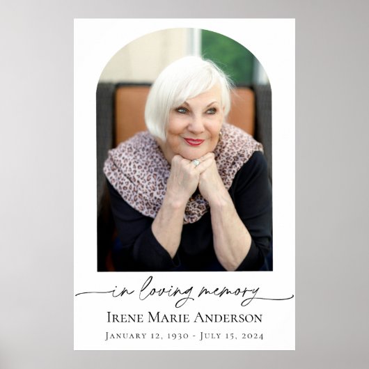 Gedenkfeier oder Beerdigung Foto in unserem Herzen Poster (Vorne)