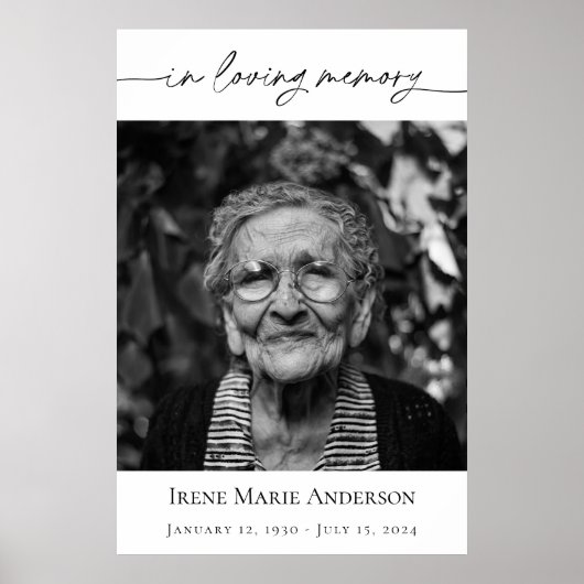 Gedenkfeier oder Beerdigung Foto in unserem Herzen Poster (Vorne)