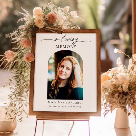 Gedenkfeier oder Beerdigung Foto in unserem Herzen Poster