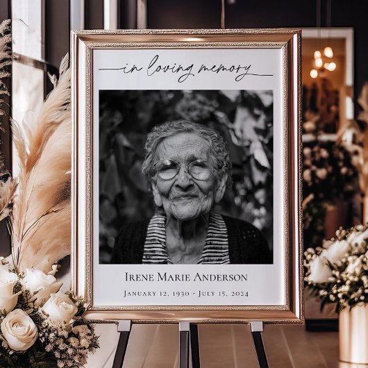 Gedenkfeier oder Beerdigung Foto in unserem Herzen Poster