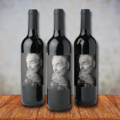 Gedenkfeier oder Beerdigung Foto Tribut Keepake Weinetikett