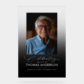 Gedenkfeier oder Beerdigung Foto Tribut Schwarz ve Acrylschild (Vorderseite)