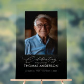 Gedenkfeier oder Beerdigung Foto Tribut Schwarz ve Acrylschild (Neutral)