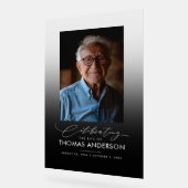 Gedenkfeier oder Beerdigung Foto Tribut Schwarz ve Acrylschild (Winkel)