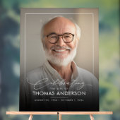 Gedenkfeier oder Beerdigung Foto Tribut Schwarz ve Acrylschild (Neutral)