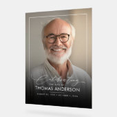 Gedenkfeier oder Beerdigung Foto Tribut Schwarz ve Acrylschild (Winkel)