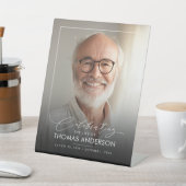 Gedenkfeier oder Beerdigung Foto Tribut Schwarz ve Sockelschild (In SItu)