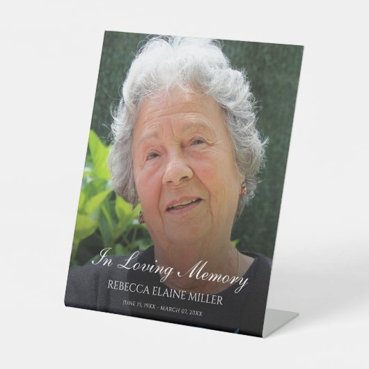 Gedenkfeier oder Beerdigung Foto Tribut Sockelschild (Vorderseite)