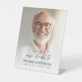 Gedenkfeier oder Beerdigung Foto Tribut weiß verbl Sockelschild (Vorderseite)