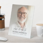 Gedenkfeier oder Beerdigung Foto Tribut weiß verbl Sockelschild (In SItu)