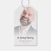 Gedenkfeier oder Beerdigung von Fotos Geschenkanhänger (Vorderseite)