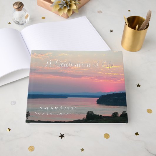 Gedenkfeier Pink Sunset Memorial Gästebuch (Vorderseite offen)