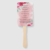 Gedenkfeier Rosy Floral Feier des Lebens Fächer (Rückseite)