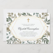 Gedenkfeier Rustikales Aquarellblatt Einladung (Vorderseite)