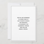 Gedenkfeier Schwarz-Weiß-Cowboy Lasso Einladung (Rückseite)