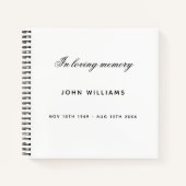 Gedenkfeier Schwarz-weiß minimalistisch Notizblock (Vorderseite)