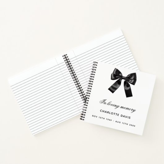 Gedenkfeier Schwarz-weißer Bugbogen Notizblock (Innenseite)