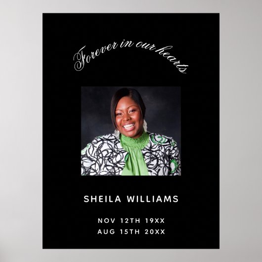 Gedenkfeier Schwarz-weißes Foto Poster (Vorne)