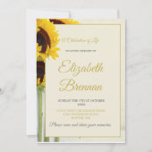Gedenkfeier Sonnenblumen Feier des Lebens Einladung (Vorderseite)