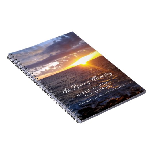 Gedenkfeier Sunset Ocean Beach Gästebuch Notizblock (Rechte Seite)