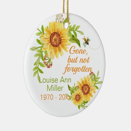 Gedenkfeier verschwunden, aber nicht vergessen Blu Keramik Ornament (Rechts)