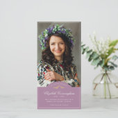 Gedenkfeier Vogelklassisches Monogramm-Foto Dankeskarte (Stehend Vorderseite)