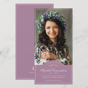 Gedenkfeier Vogelklassisches Monogramm-Foto Dankeskarte