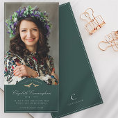 Gedenkfeier Vogelklassisches Monogramm-Foto Dankeskarte