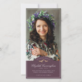 Gedenkfeier Vogelklassisches Monogramm-Foto Dankeskarte (Vorderseite)