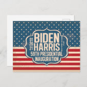 Gedenkfeier von Biden Harris 59. Postkarte (Vorne/Hinten)