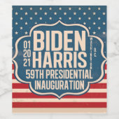 Gedenkfeier von Biden Harris 59. Weinetikett (Einzelnes Label)