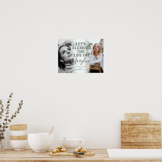 Gedenkfeier vor und nach dem Foto Poster (Küche)