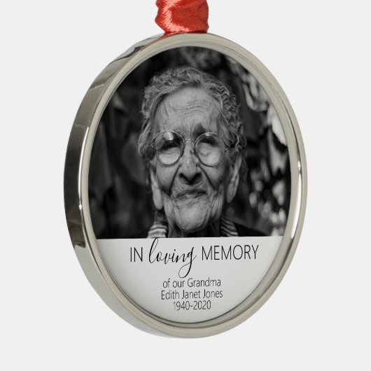 Gedenkfeier Weihnachten, in Liebe Erinnerung Foto Ornament Aus Metall (Rechts)