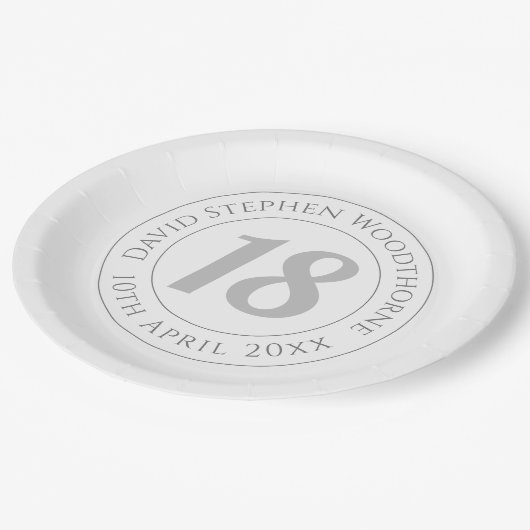 Gedenkfeier zum 18. Geburtstag Pappteller (Schrägansicht)